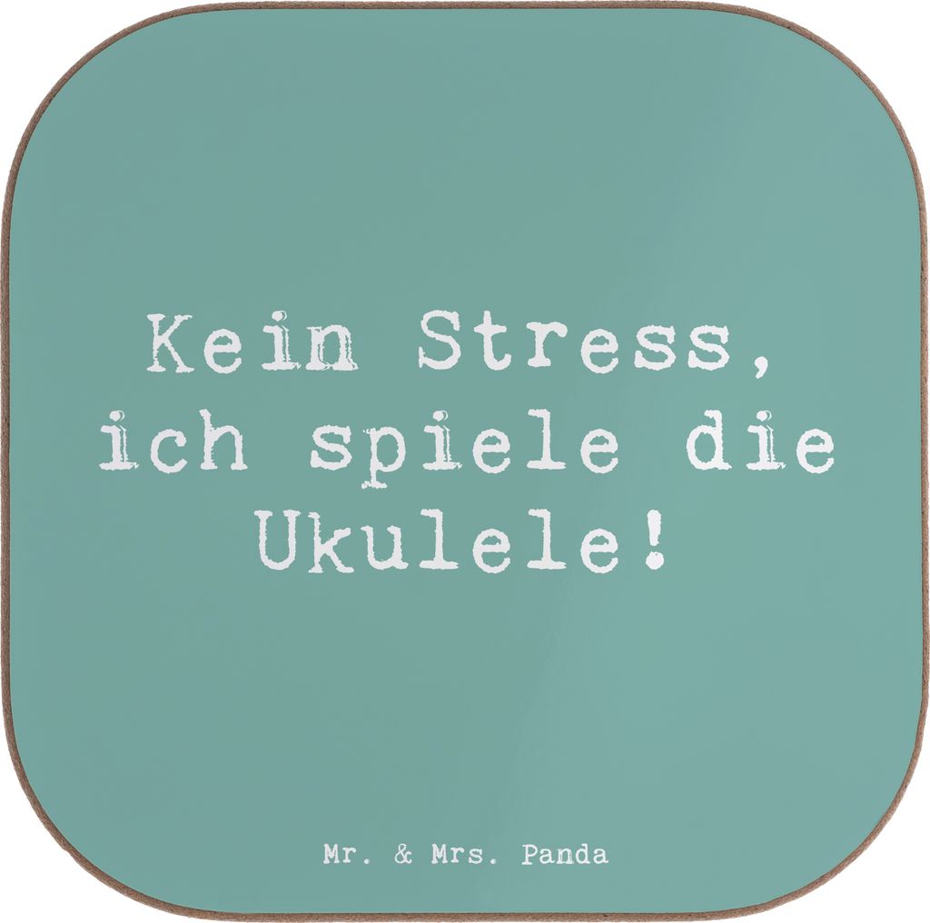 Mr. & Mrs. Panda Tischuntersetzer Spruch Ukulele Entspannung - Meeresbrise - Geschenk, Musik, Coaster, gläseruntersetzer, Holzuntersetzer, Instrum...