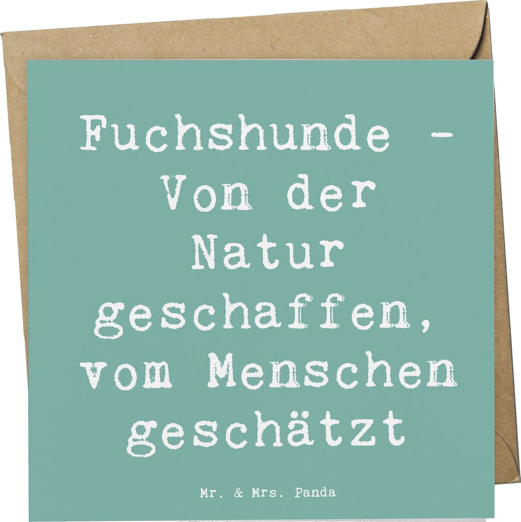 Mr. & Mrs. Panda Deluxe Karte Spruch Fuchshunde Liebe - Meeresbrise - Geschenk, Treue, Glückwunschkarte, Hunderasse, Foxhound Erziehung, Gefährte...