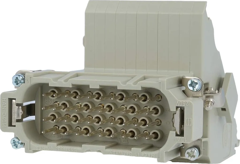 Insert de distribution 40 pôles Han 40D pour armoires et robots de 10A