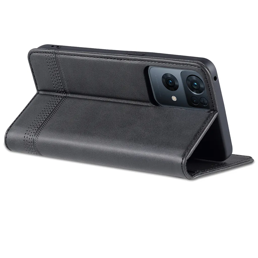 OPPO Reno7 Pro 5G Custodia Flip Nera: Protezione Smart e Funzione Stand - 5