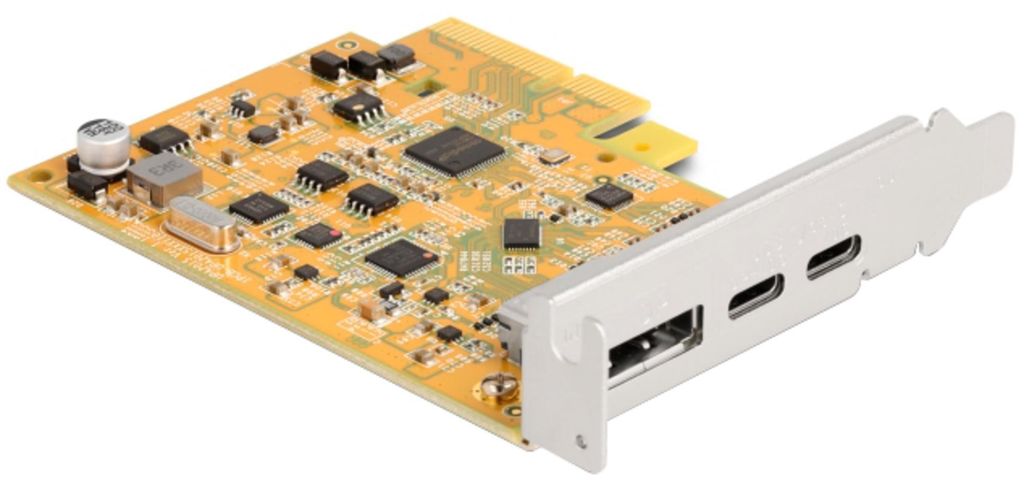 DELOCK PCIe x4 Karte zu 1x ext. USB-C 10 Gbit/s B. + 1x extern USB-C DP Alt Mode