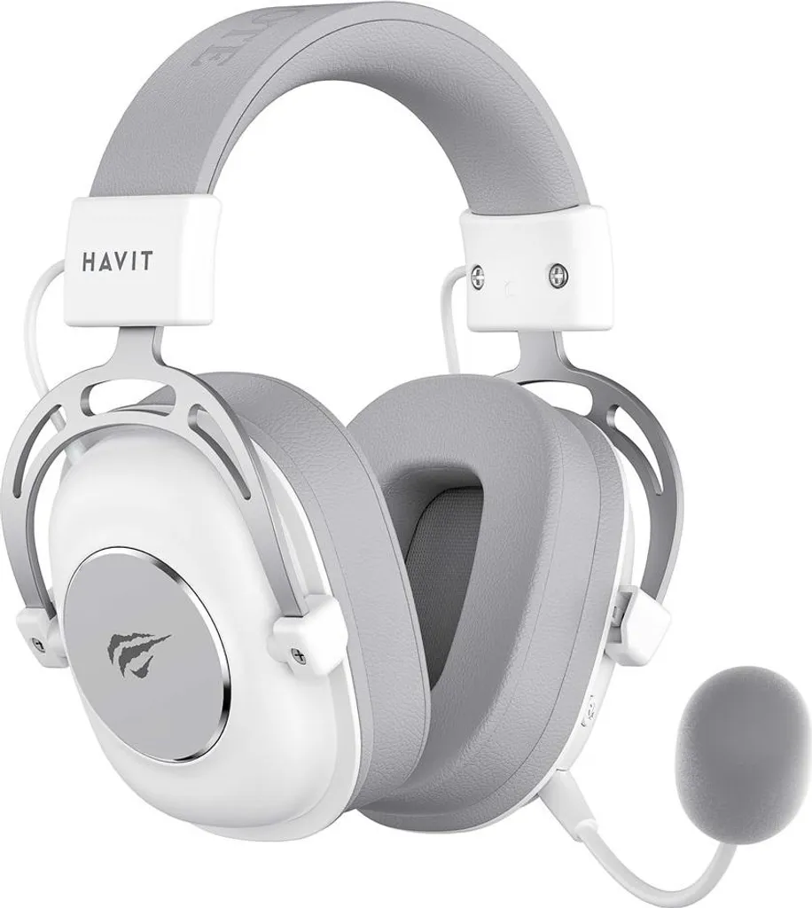 Havit H2002YG - Casque Gaming Sans Fil 2.4GHz Blanc et Gris - Micro