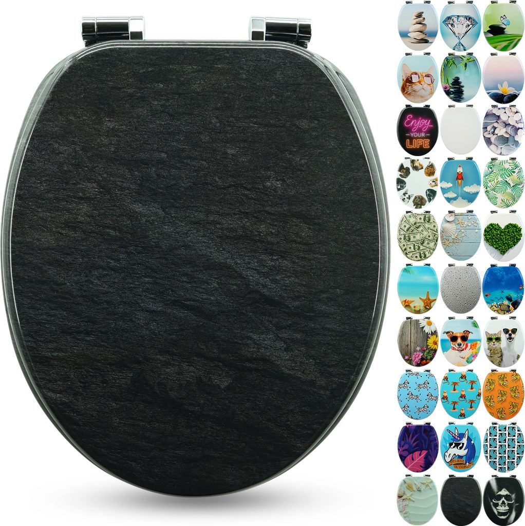 Sanfino® Premium WC Sitz "Granit" hochwertiger Produktbild 