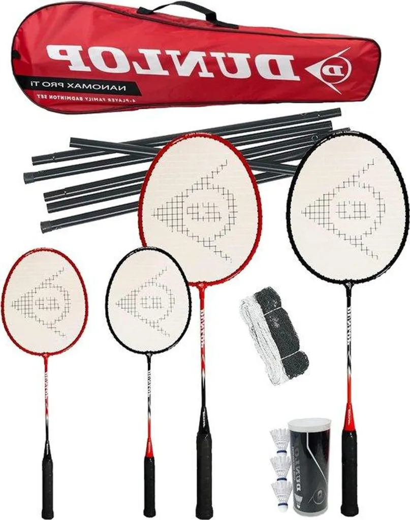 Kit badminton complet 2 raquettes adultes et 2 raquettes enfant junior