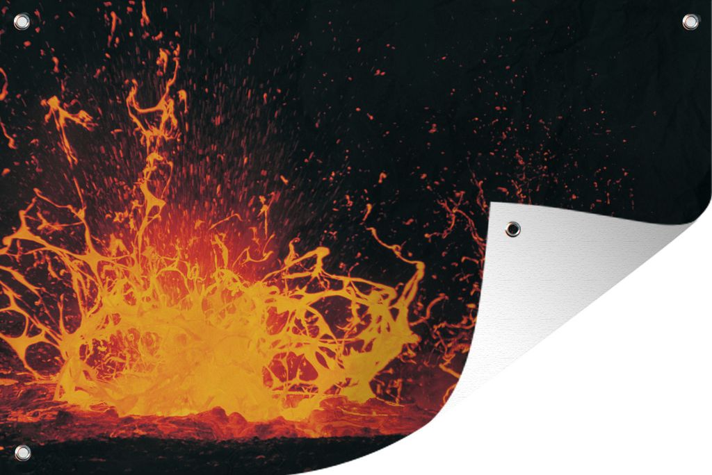 MuchoWow 60x40 cm Outdoor-Poster Gartendeko Sichtschutz Garten Poster für den Garten Lavakunst nach Vulkanausbruch