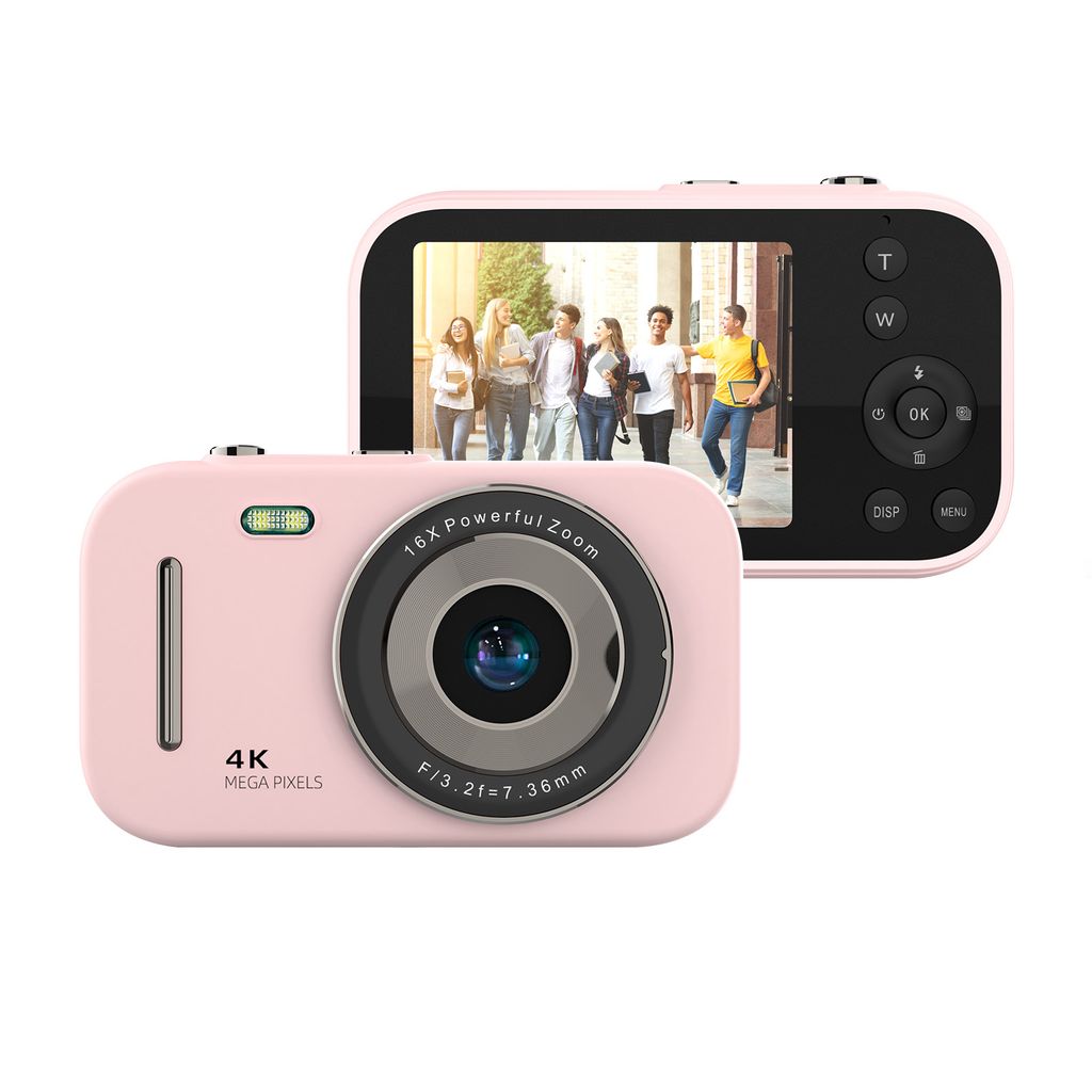 4K-Digitalkamera, tragbare digitale Videokamera, 48 MP, 2,8-Zoll-IPS-Bildschirm, 16-facher Zoom, eingebauter Akku, Geburtstags- und Weihnachtsgesch...