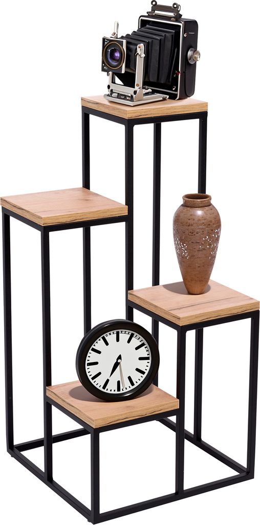 FRAMADO, Pflanzenständer Cage, 4 Etagen, Blumenständer, 34x34x67cm, Schwarz