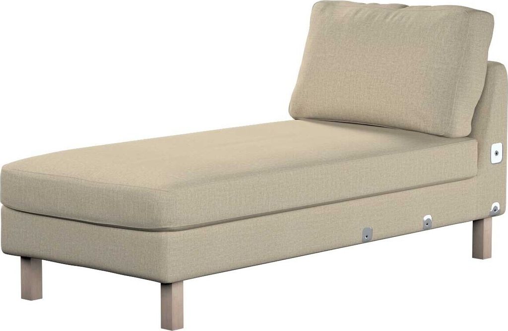 Dekoria Bezug für Karlstad Recamiere Zustellsofa, kurz, beige- grau, Bezug für Karlstad Recamiere Zustellsofa