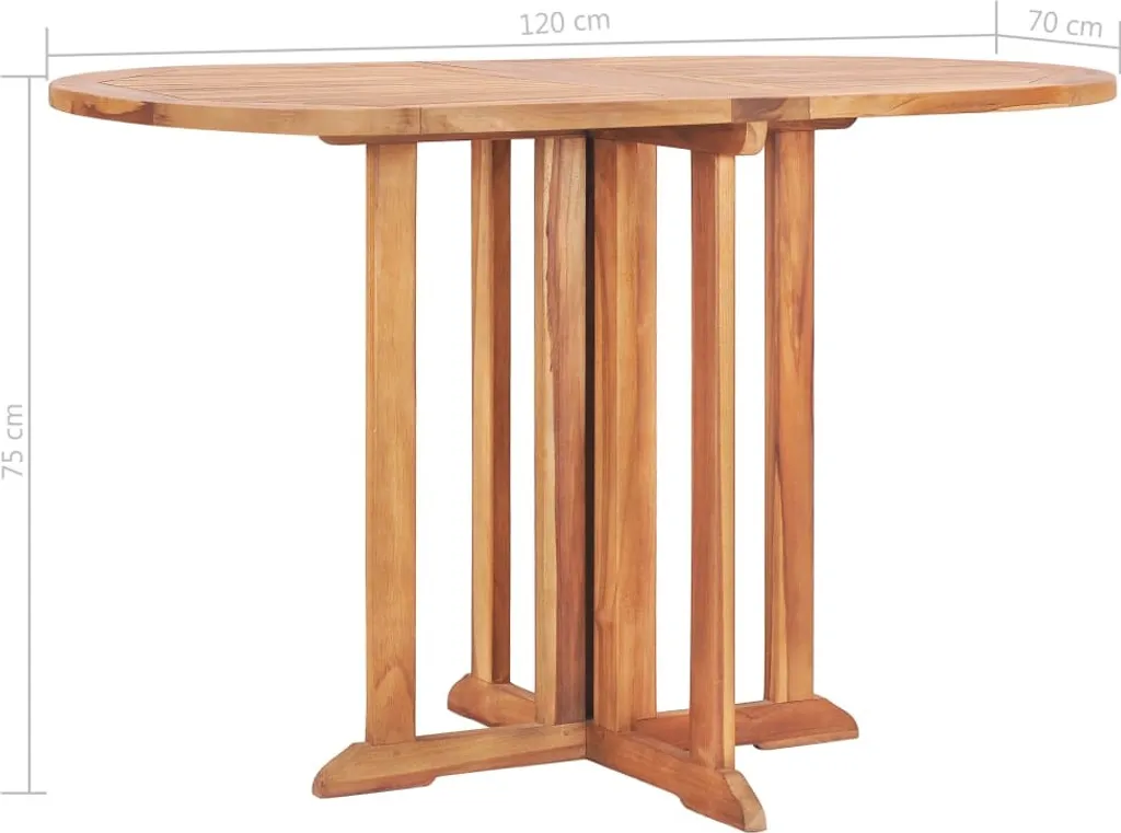 Table extérieure robuste 120 cm teck massif : la solution anti-pluie - 11