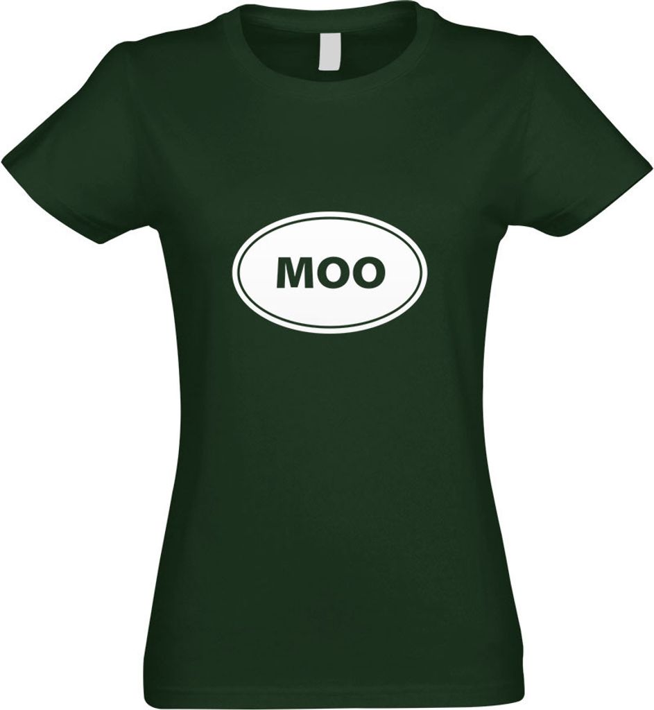Kiwistar - T-Shirt tailliert - Damen - flaschengrün - MOO - mit Motiv Bedruckt - Funshirt Design - Sport - Freizeit - Damen - M