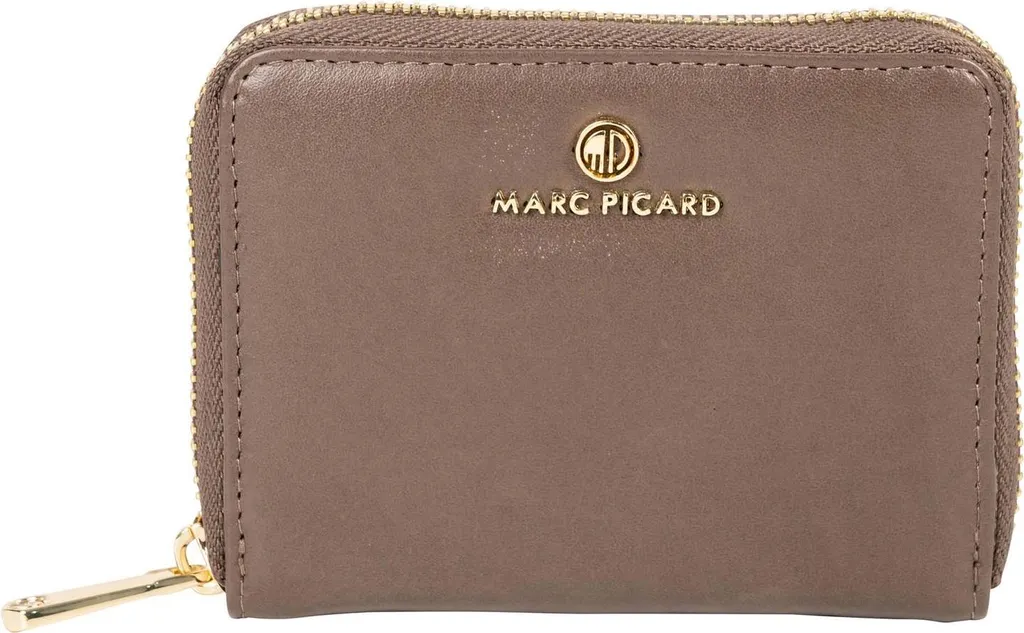 Marc Picard Umbria Wallet Taupe | Portafoglio Pelle Zip Robusto