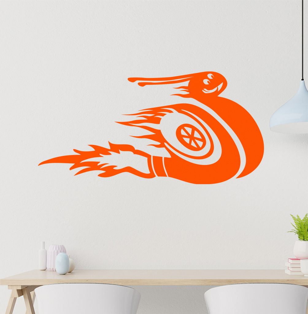 hauptsachebeklebt KIWISTAR Racing Schnecke Wurm - Speed Tuning Wandtattoo in 6 Größen - Wandaufkleber Wall Sticker - Dekoration, Küche, Wohnzimm...