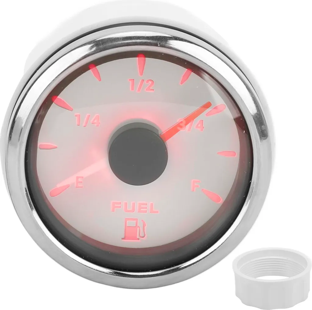 Manometro Livello Carburante Bianco 52mm 0-190Ω - Retroilluminazione RGB