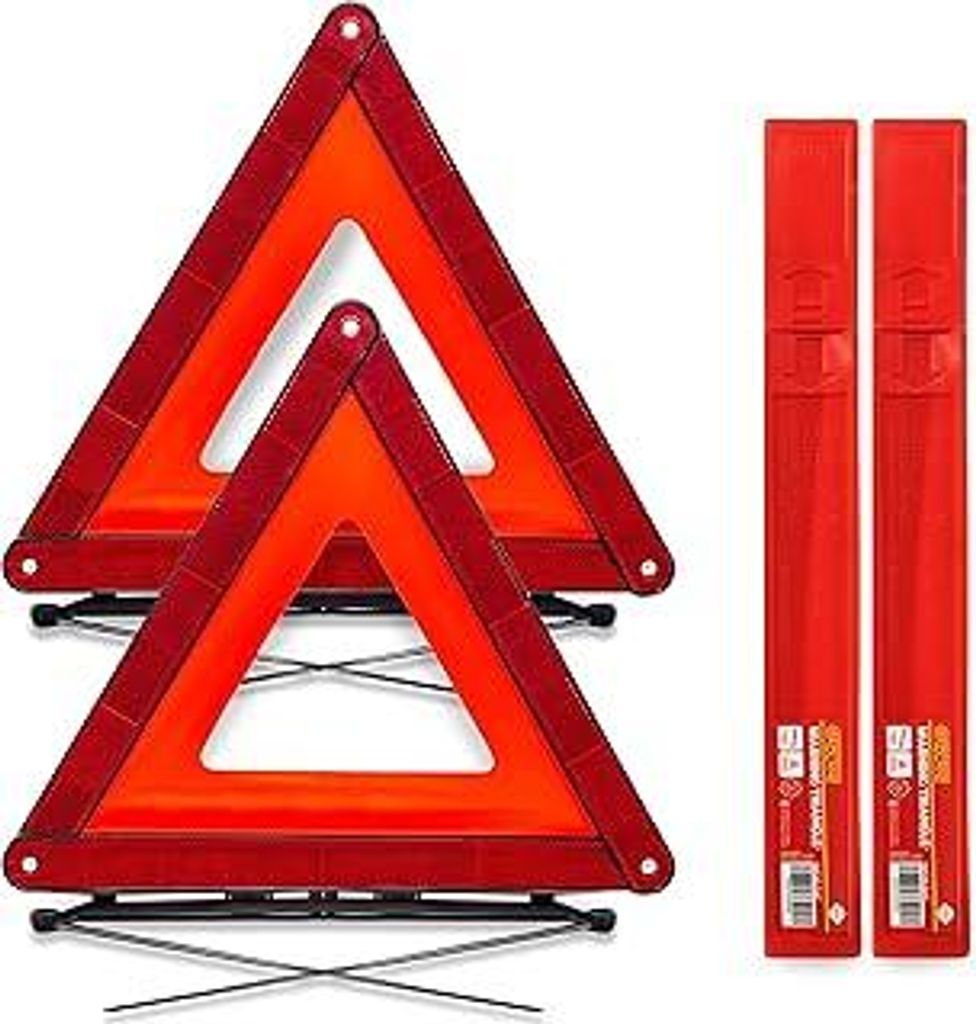 Warndreieck Kfz Notfalldreieck Mit Aufbewahrungsbox Reflektierend Faltbar E Für Unfall & Pannen 2er-Set