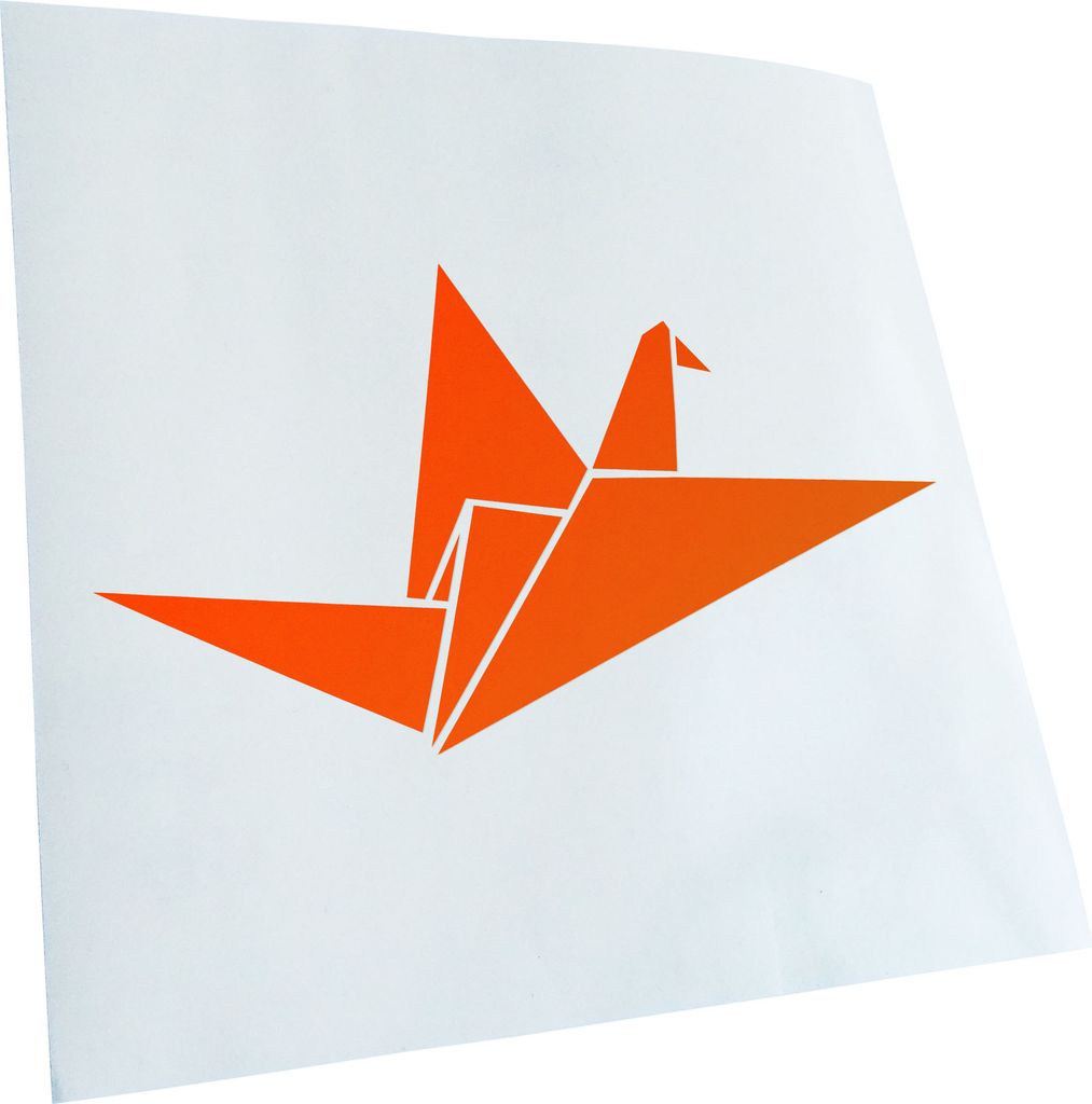 Kiwistar - Autoaufkleber - Papierfalten Kranich - Orange - 18,5x10cm - Aufkleber für Auto, Laptop, Fahrrad, LKW, Motorrad mehrfarbig JDM Decal Racing