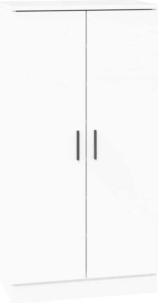 Schuhschrank Hochglanz-Weiß 55x35x108 cm Holzwerkstoff