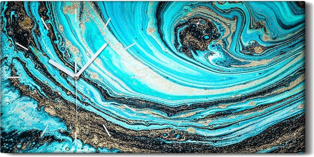 Wanduhr Bürouhr Leinwand Bild Geräuschlos 60x30 Malerei Abstrakte Kunst - weiße Hände
