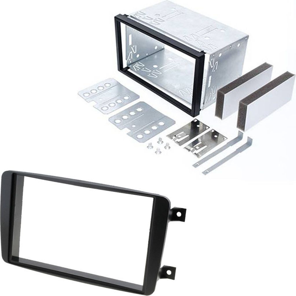 Audioproject A299 - Autoradio Set Radioblende Doppel DIN 2 DIN kompatibel MERCEDES C-Klasse W203 CLK C209 Viano Vito Einbaurahmen Metallschacht