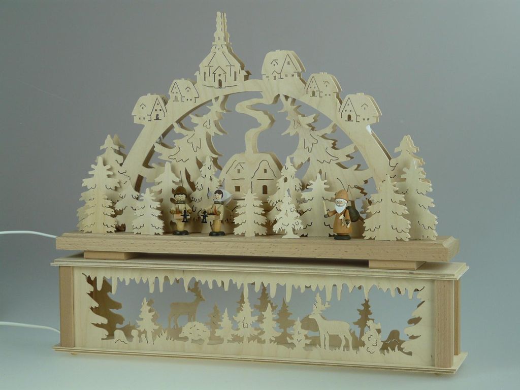 Original Erzgebirgischer Marken Schwibbogen Lichterbogen 50 x 43 cm K50-3_205