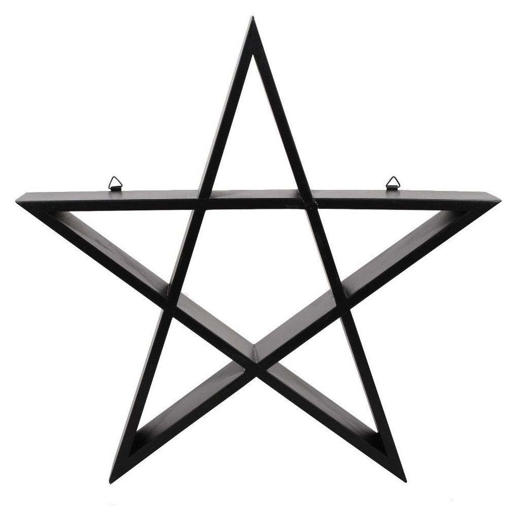Schwarzes Pentagramm Wandregal 40cm Produktbild 