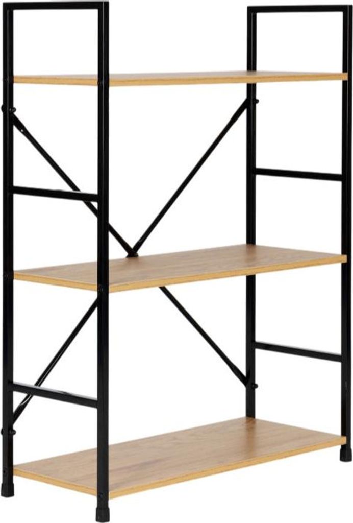 ModernHome CWJ602480LG Dřevěný regál s kovovým rámem a 3 Obrázek produktu 