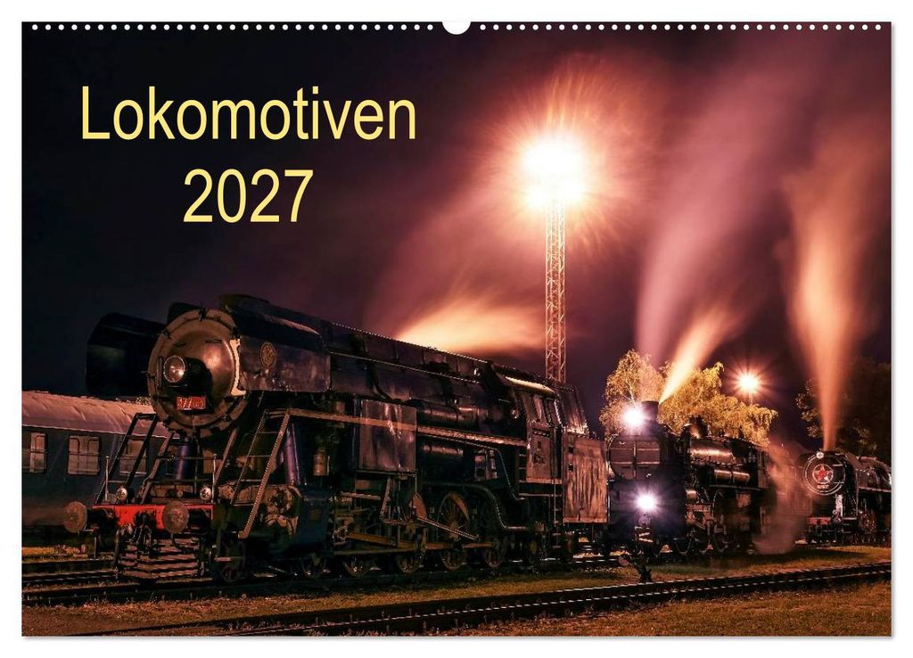 Lokomotiven 2027 (Wandkalender 2027 DIN A2 quer), CALVENDO Monatskalender