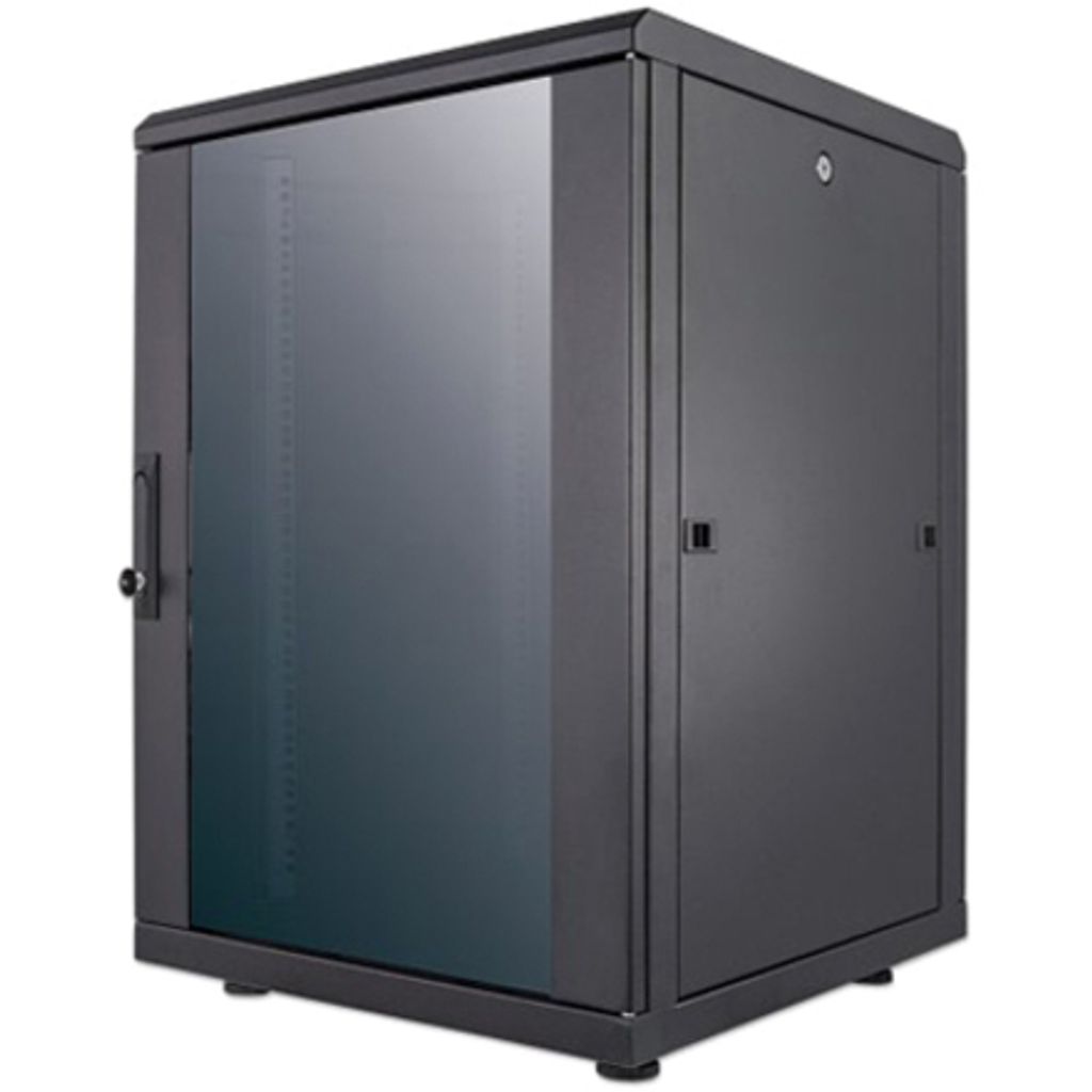 INTELLINET 48,3cm 19Zoll Netzwerkschrank 16 HE HxBxT 878x600x600mm Schutzklasse IP20 unmontiert schwarz