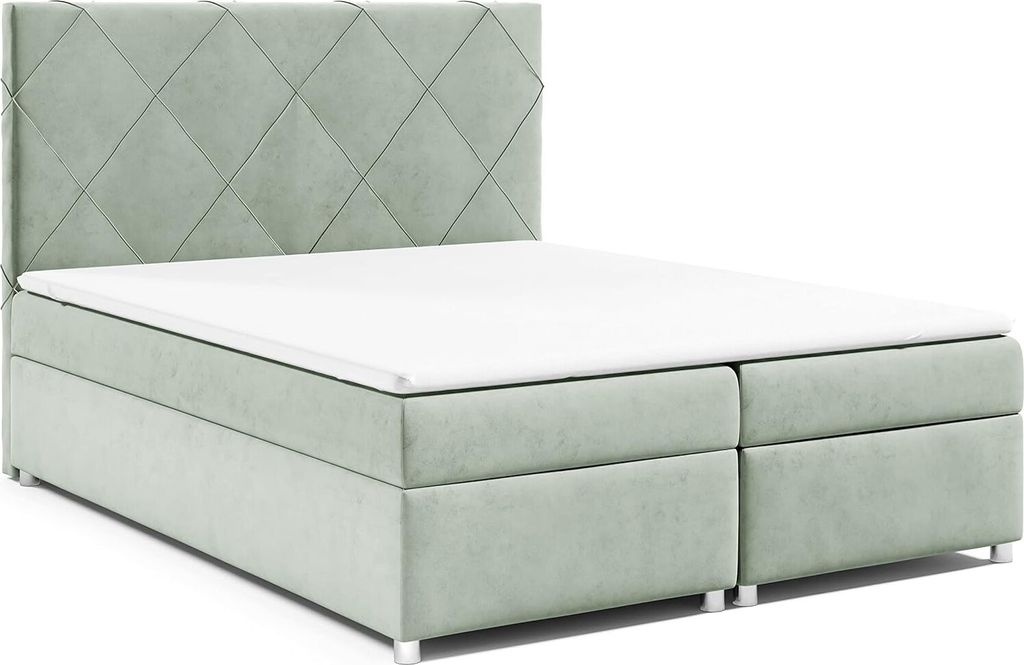 Best for Home Boxspringbett mit Bettkasten Trinity K-7 Bonellfederkern inkl. Topper, mit Lieferung, Aufbau & Entsorgung 160x200-Mintgrün