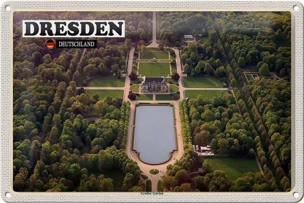 Blechschild Städte Dresden Deutschland Großer Garten Produktbild 
