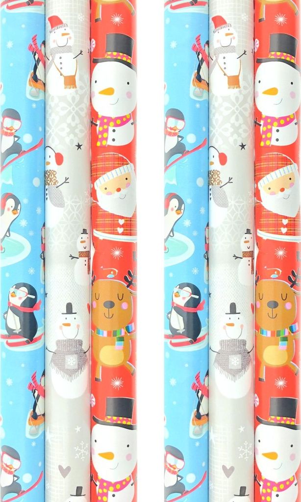 Noël 3 Geschenkpapier – Weihnachtspapier für Kinder – 3 Meter x 70 cm – 6 Rollen