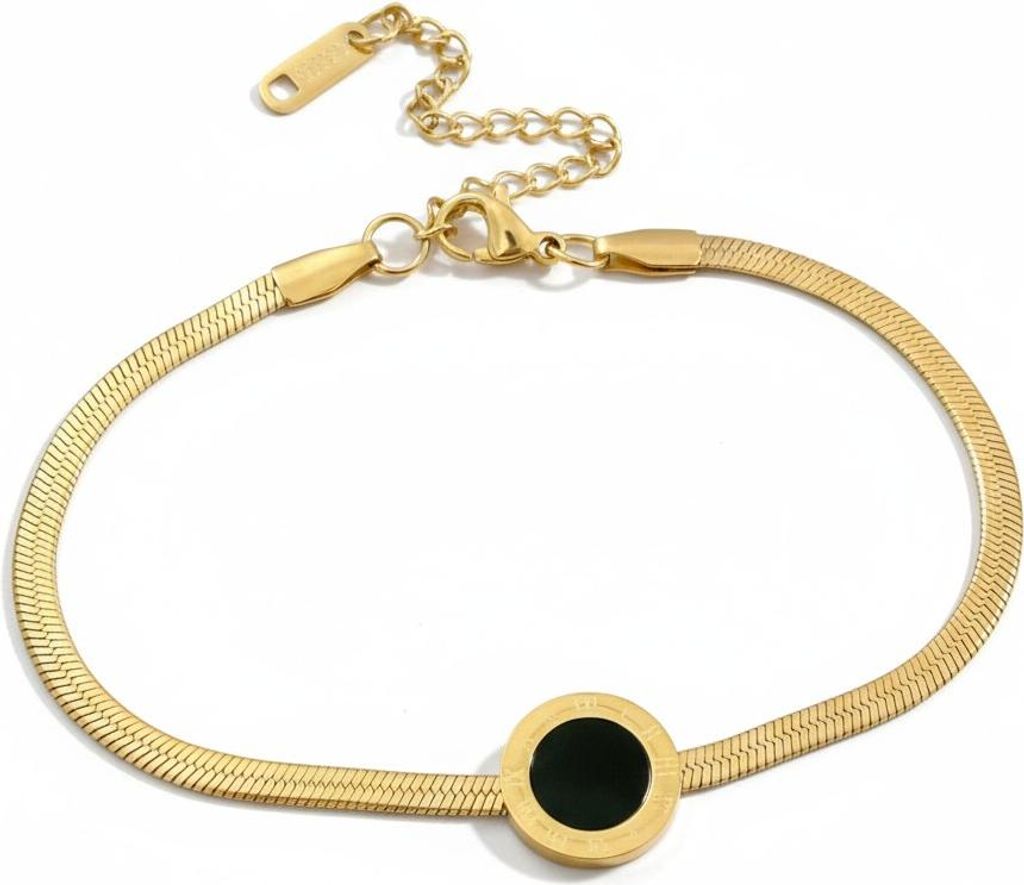 Damenarmband aus Gold mit schwarzem Stein