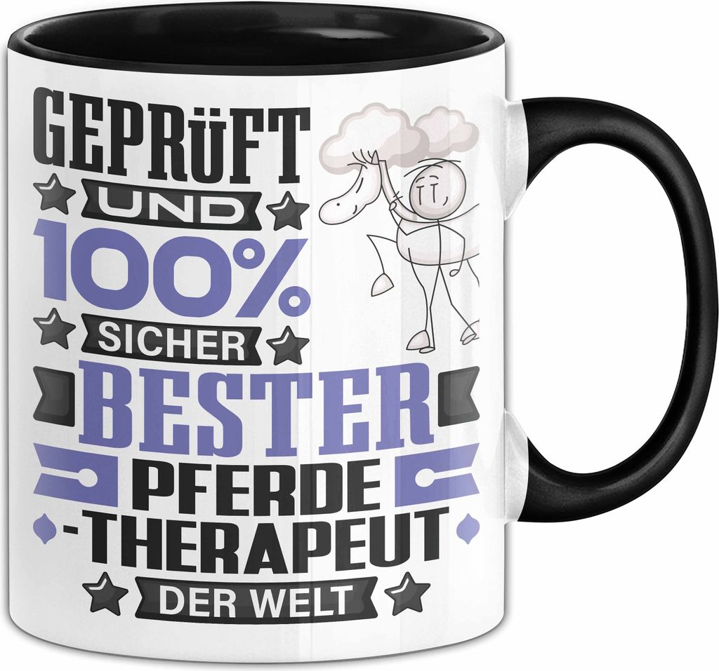 Pferdetherapeut Geschenk Lustiger Spruch für Pferdetherapeut Geschenkidee Bester Pferdetherapeut Der Welt (Schwarz)