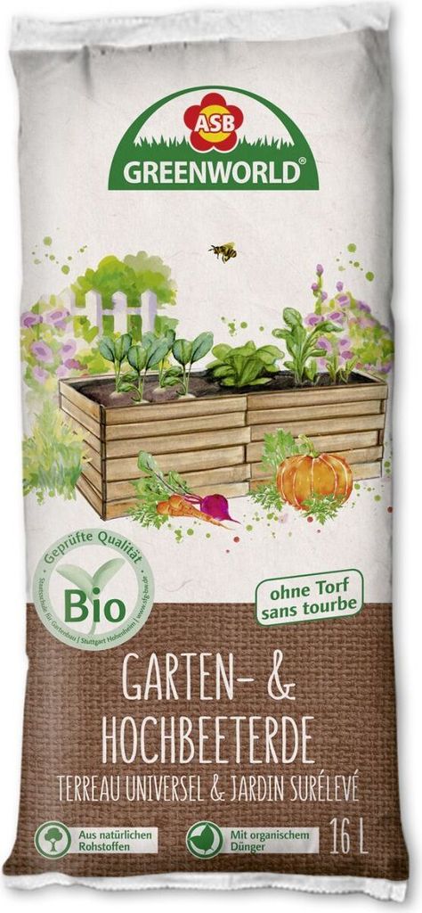 ASB Greenworld Garten- und Hochbeeterde 16 L torffrei