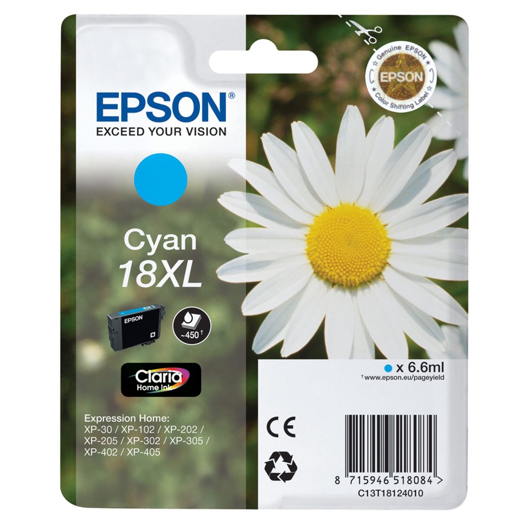 Epson 18XL Druckerpatrone cyan Produktbild 