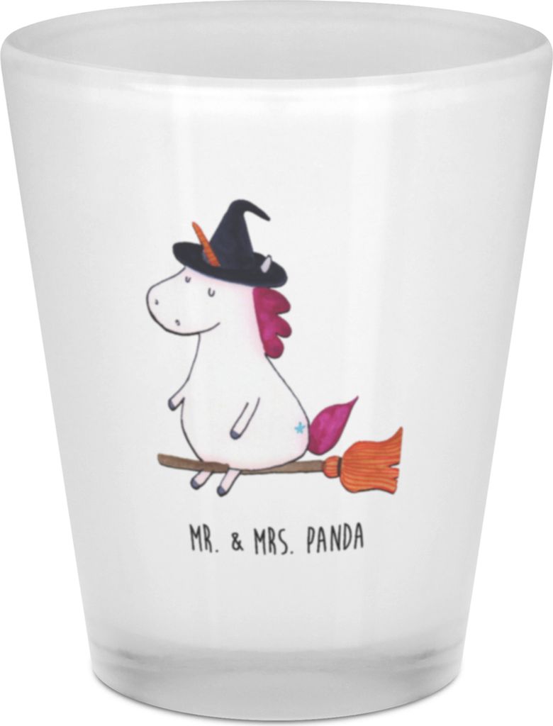 Mr. & Mrs. Panda Shot Glas Einhorn Hexe - Transparent - Geschenk, Gläschen, Teufel, Likörglas, Leben, Frau, Einhörner, Pinnchen, Unicorn, Stampe...