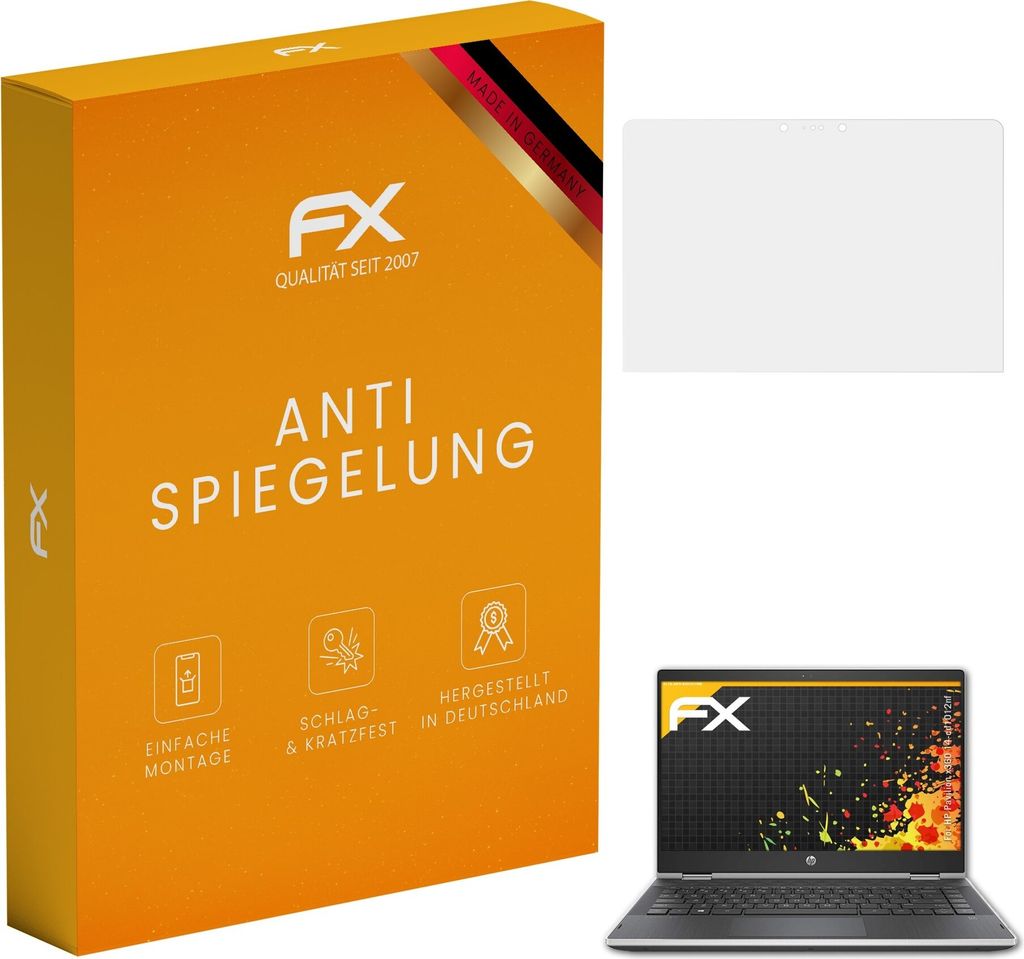atFoliX FX-Antireflex 2x Schutzfolie kompatibel mit HP Pavilion x360 14-cd1012nf Displayfolie