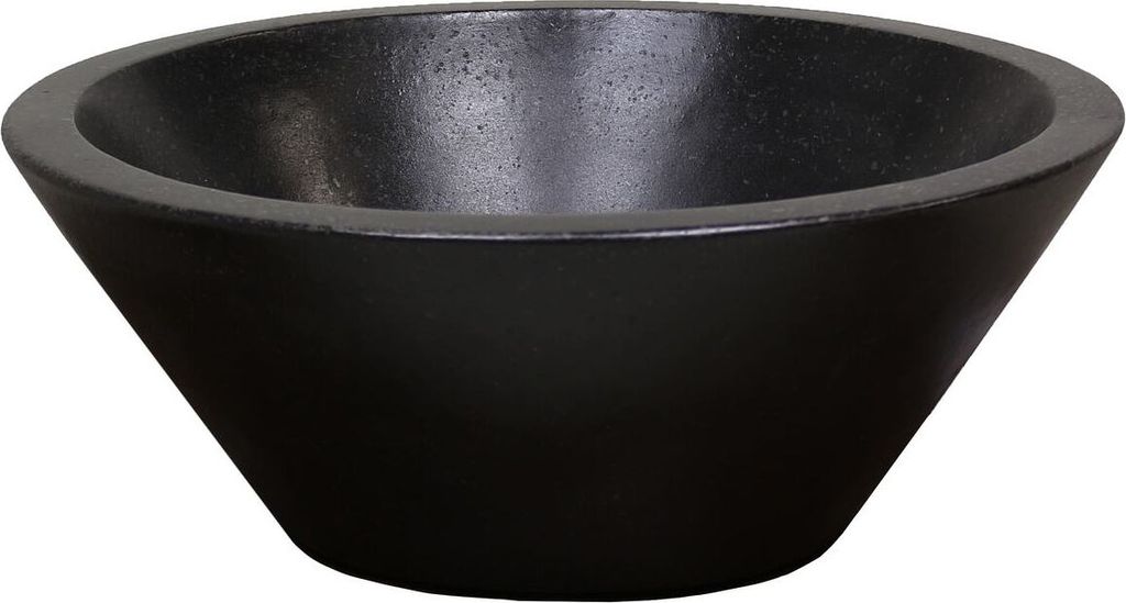 Terrazzo Waschbecken Handwaschbecken Steinbecken Gäste Bad ca. 40 cm Stein Rund Schwarz