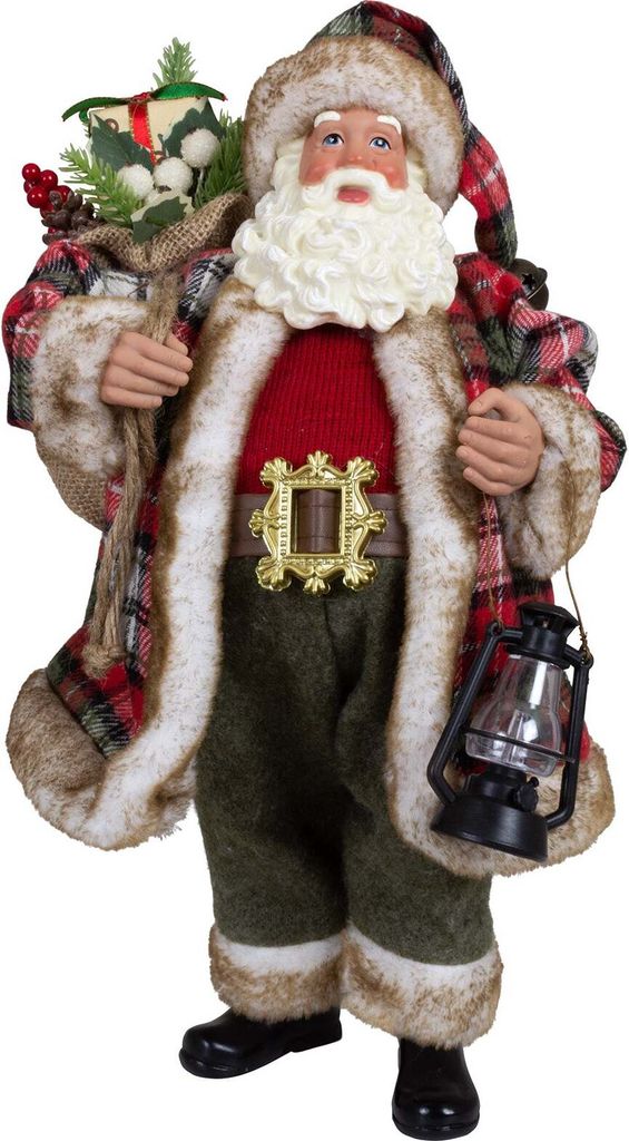 Weihnachtsmann Deko Figur 38cm groß stehend hochwertig bunt