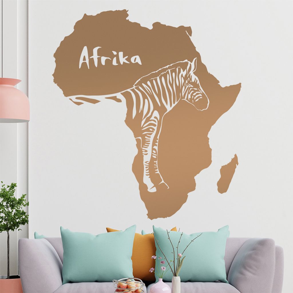 KIWISTAR Zebra u. Schriftzug Afrika Wandtattoo in 6 Größen - Wandaufkleber Wall Sticker - Dekoration, Küche, Wohnzimmer, Schlafzimmer, Badezimmer