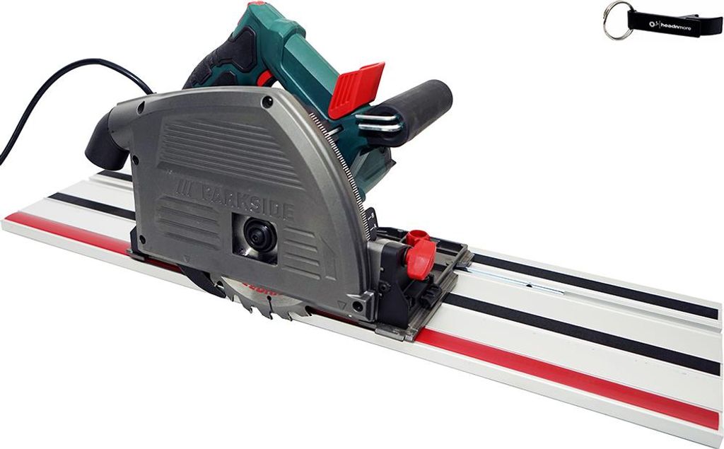 PARKSIDE Tauchsäge Handkreissäge mit Schiene PTSS 1200 + HEADNMORE Schlüsselanhänger im HEADNMORE Bundle