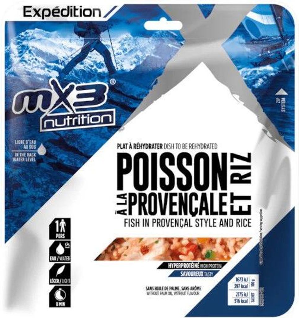 Plat lyophilisé MX3 (809) Poisson à la provençale avec riz Image du produit 