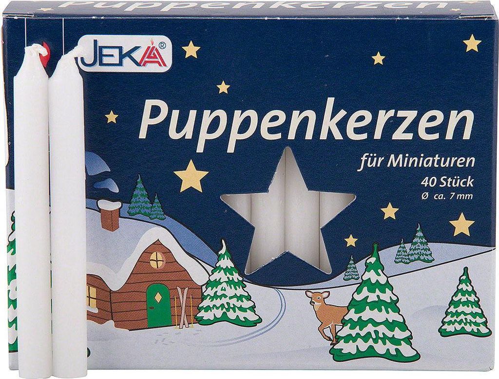 Puppenkerzen weiß 40 Stück, 7x70mm Produktbild 