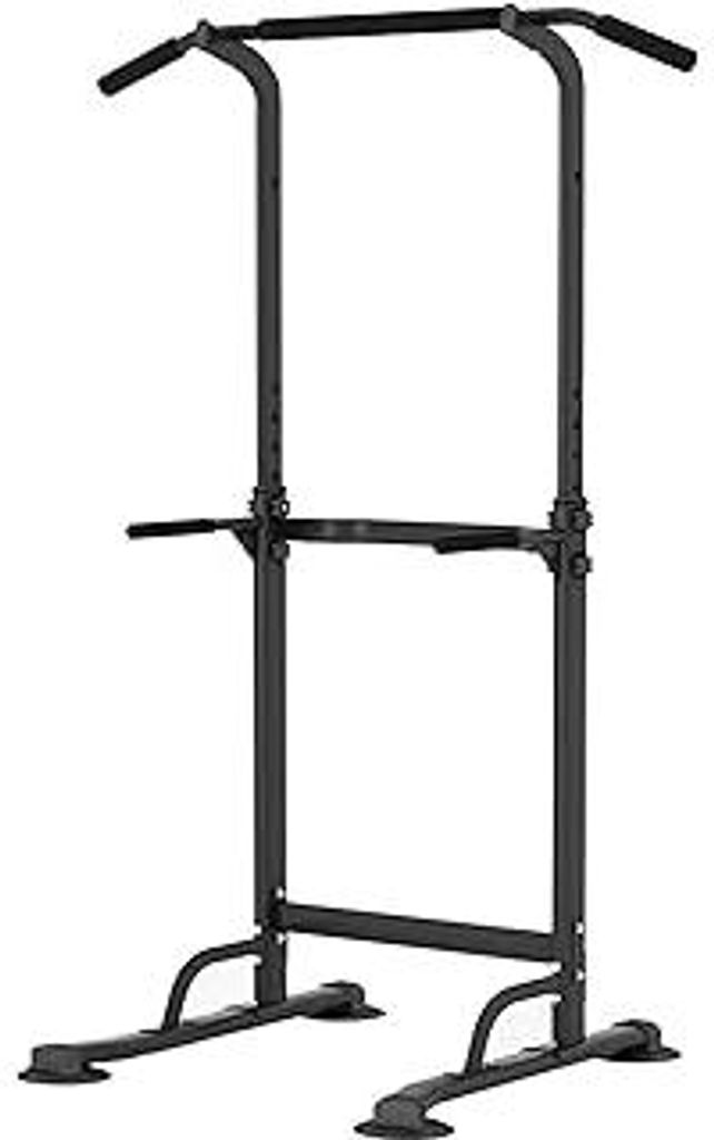 sogesfurniture Power Tower, Dip Station, multifunktionale Kraftstation Kraftturm Trainingsgerät mit Klimmzugstange, höhenverstellbar von 165-210cm