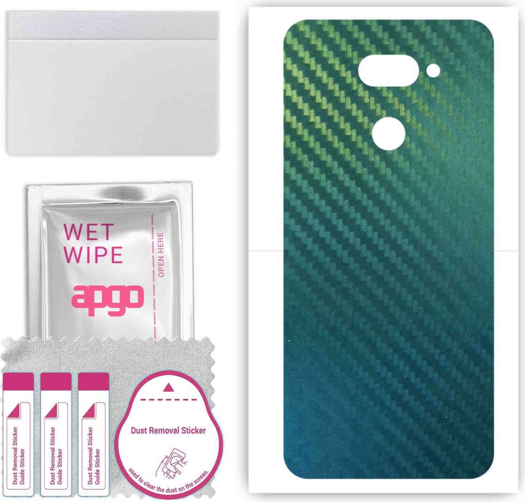apgo Rückseite Schutzfolie, Skin, kompatibel mit LG K40S, Hinten Displayschutzfolie aus Vinylfolie, kratzfest, einfache Montage - Kohlenstoff-Cham...