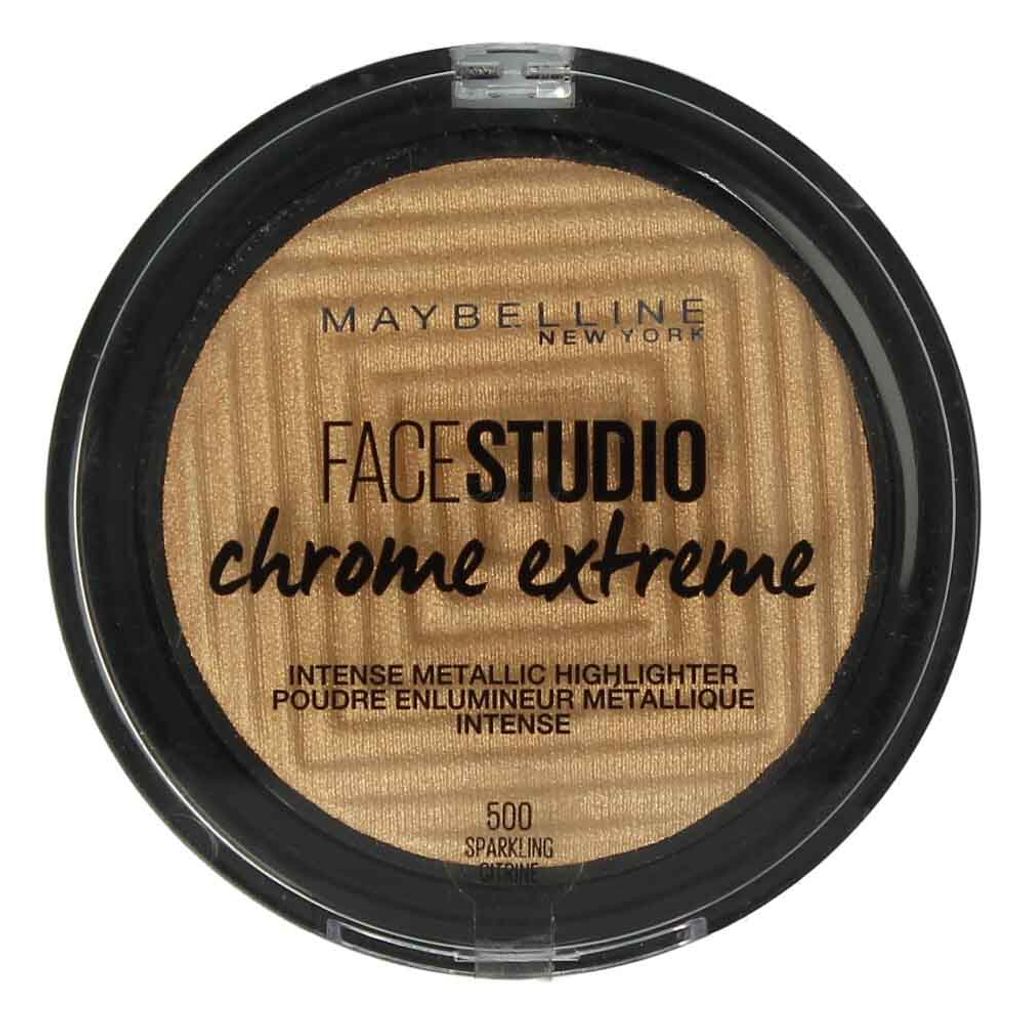 Maybelline New York - Facestudio Chrome Extreme Metallischer Highlighter Puder - 500 Citrine Scintillante