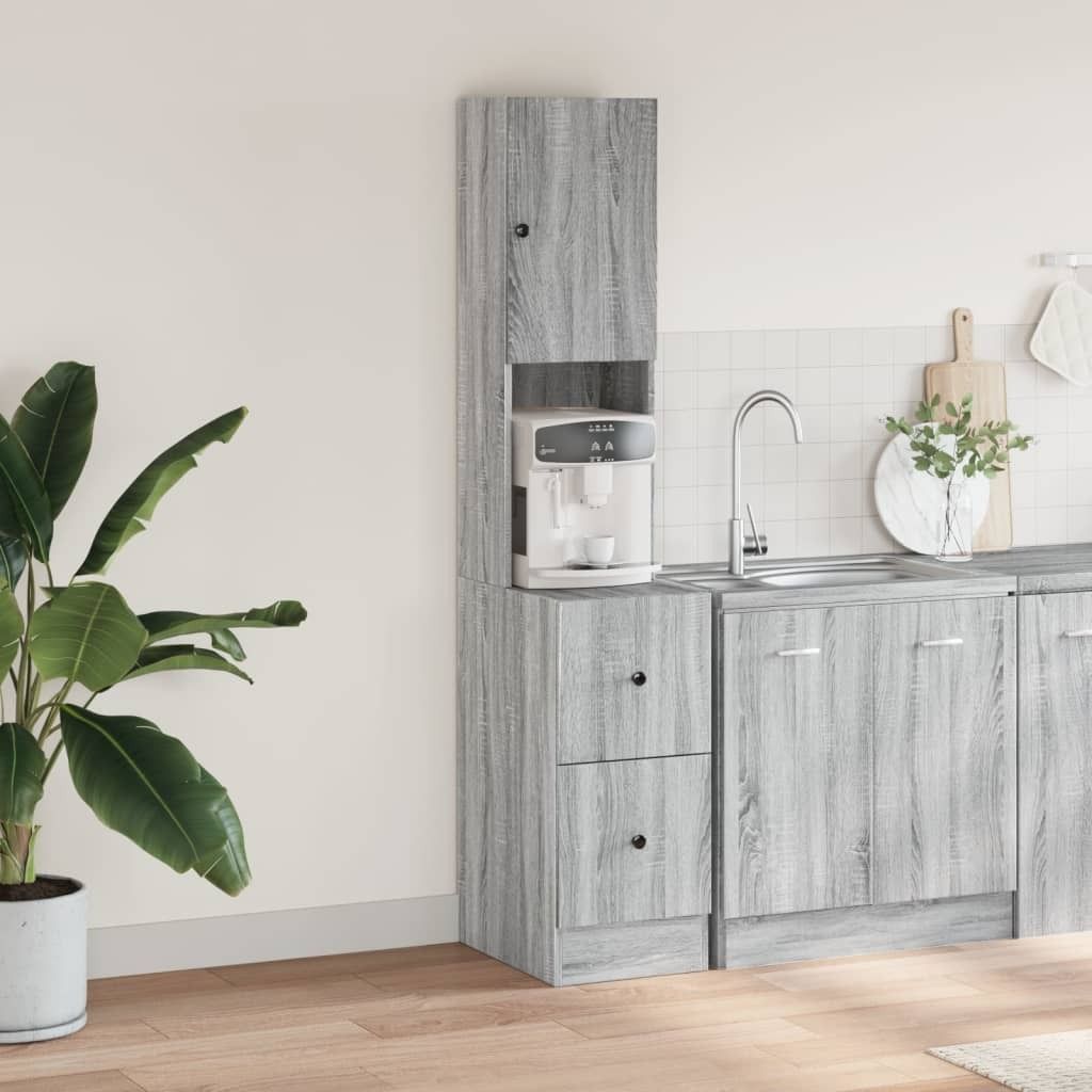 vidaXL Küchenschrank Grau Sonoma 35x50x180 cm Holzwerkstoff
