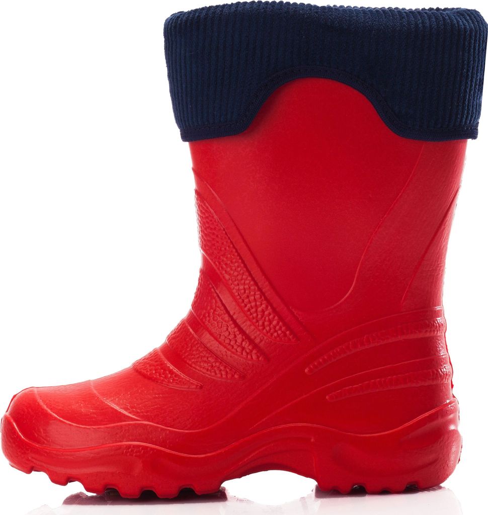Ladeheid Kinder Mädchen Jungen federleichte Eva Thermo Gummistiefel gefüttert LA-861 (Rot-1/Marine Blau, 24/25)