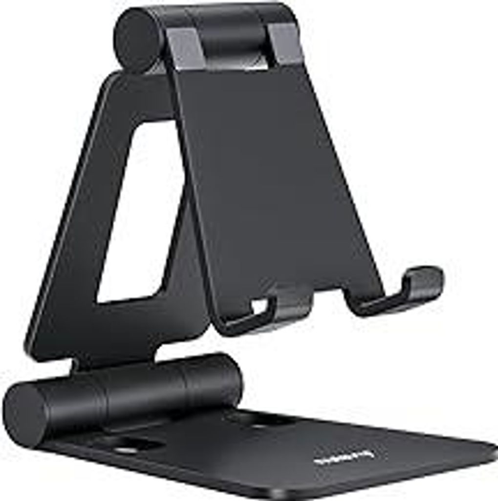 Nulaxy Verstellbar Handy Ständer Tisch, Faltbarer Aluminium Handy Halterung Einstellbar Schreibtisch, Kompatibel mit iPhone 17/16/15/14/13/12 Pro ...