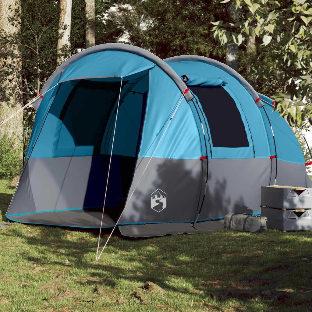 Möbel Tunnelzelt 4 Personen Blau Wasserdicht - Campingzelte Produktbild 