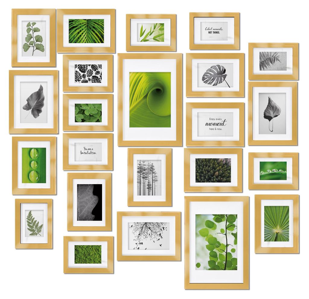Bomoe 24er Bilderrahmen Set Nature Fotorahmen Collage, Gold Produktbild 